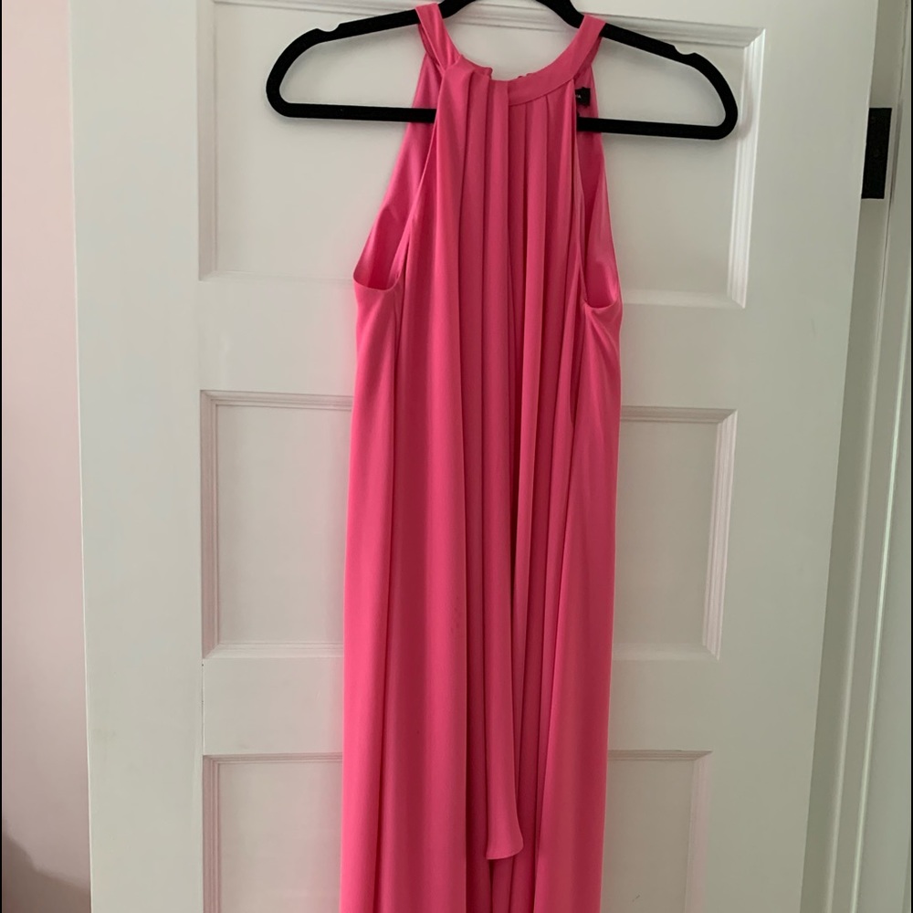 BCBG MAXAZRIA HIGH NECK PINK HALTER DRESS